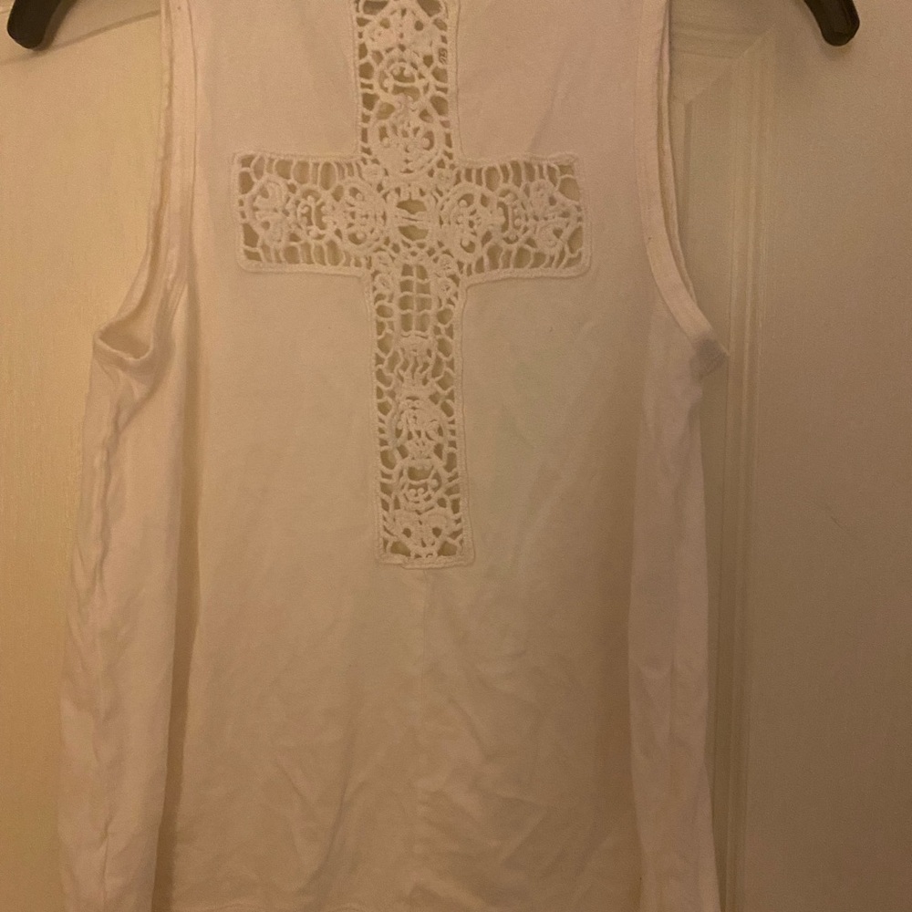 Express White Lace Detail Tank Top